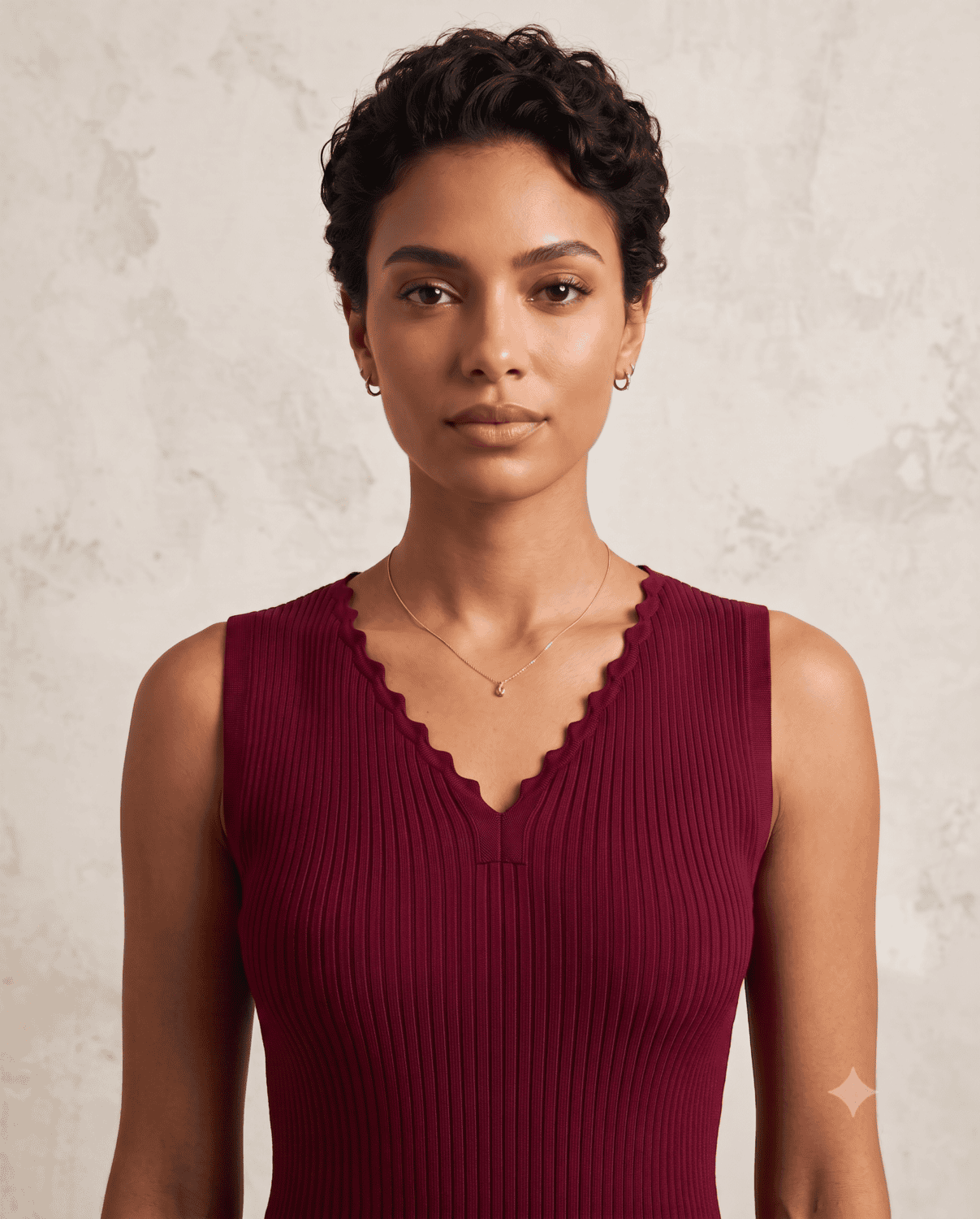 Burgundy knitted top