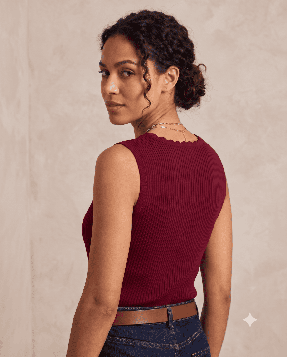 Burgundy knitted top