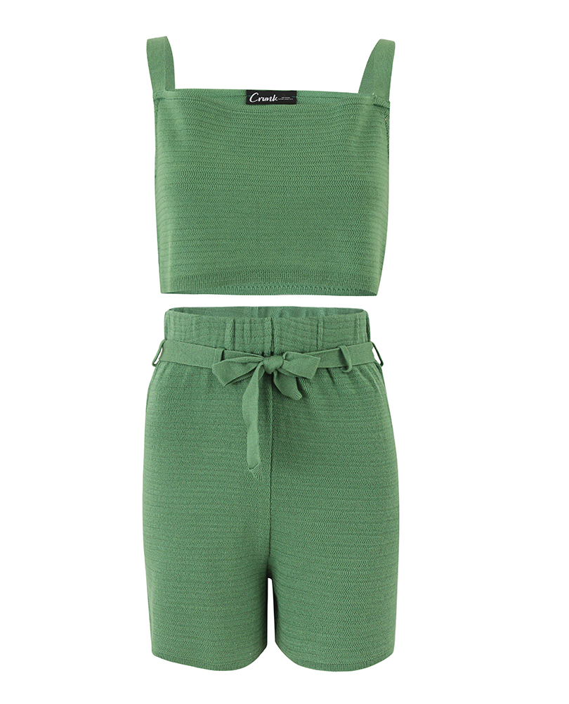 Tricot short set green