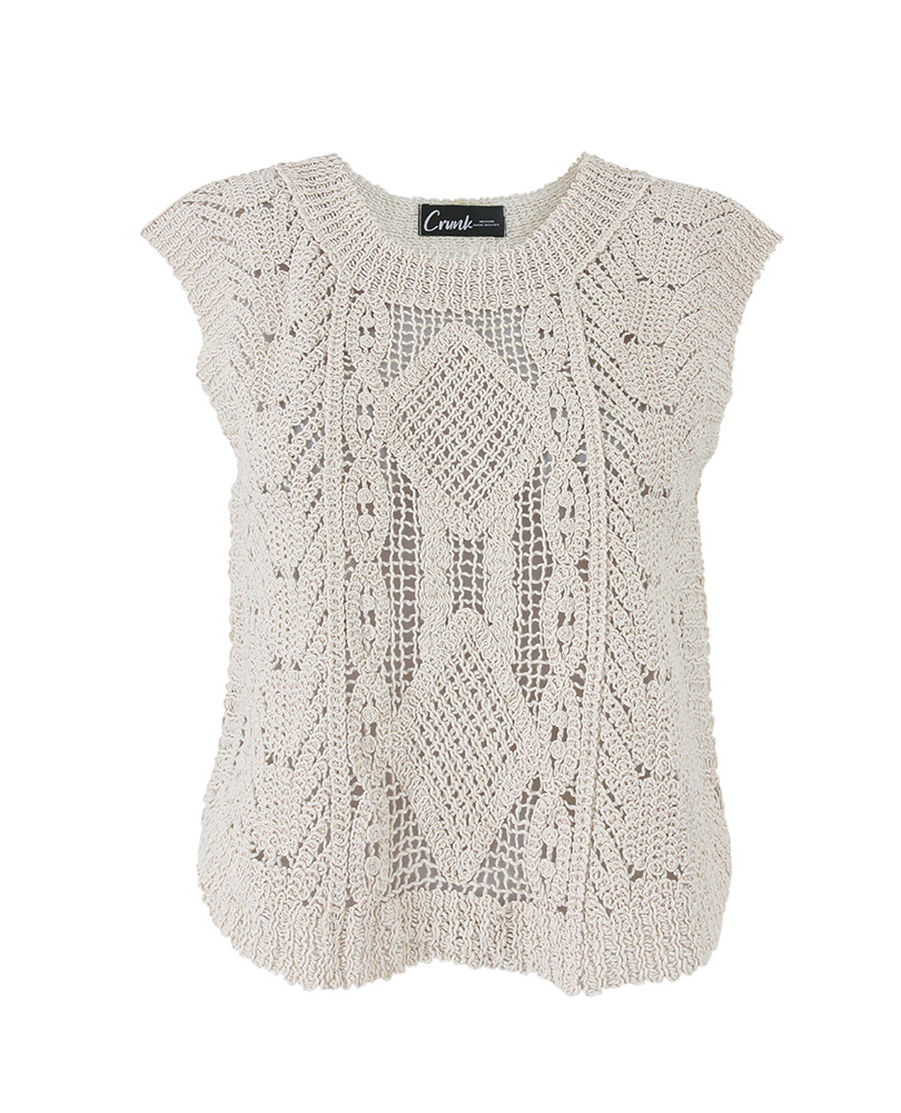 Beige Crochet summer blouse