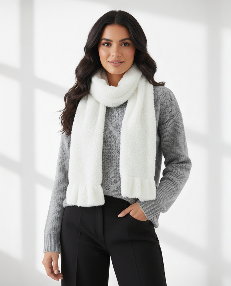 Crunk Fluffy White Shawl