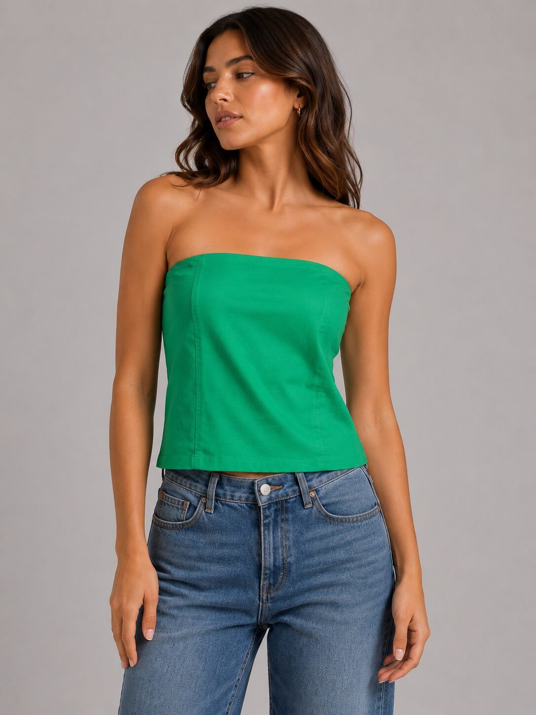 Crunk Strapless Green Top