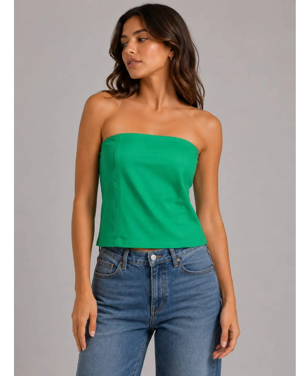 Crunk Strapless Green Top